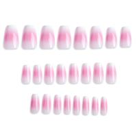 Degenerado en uñas largas prensadas de almendra negra roja, colorete, rosa, ballet, puntas de uñas postizas removibles para mujeres y niñas, 24. - details 4