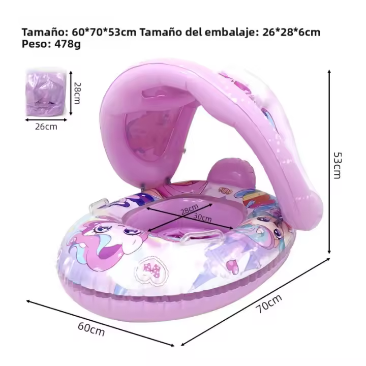 Anillo de asiento para sombrilla para niños, anillo de natación, protección solar, anillo de asiento para bote de agua pequeño para sombrilla, mango de cinturón inflable anillo de natación engrosado - 1