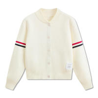 Cuello redondo para mujer, uniforme de béisbol de viento, mangas largas, cinta de Color a rayas, otoño e invierno, nuevo estilo - details 2