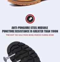 Botas altas para hombre, zapatos de seguridad de cuero para trabajo con punta de acero y antiperforación, zapatos impermeables - details 24