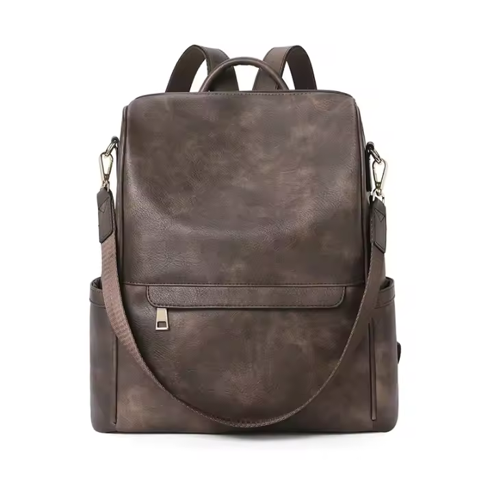 Mochila de mujer, cartera, antirrobo de cuero, bolso de viaje de moda de gran capacidad, mochila - 1