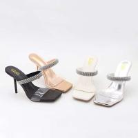 Y Sandalias Tacones altos de cristal Hilo Diamante Moda al aire libre Tamaño único Zapatos de mujer - details 19
