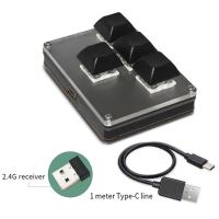 Teclado inalámbrico personalizable de 4 teclas, 2,4G, USB, Bluetooth, teclas trimodo, personalización, teclas intercambiables en caliente - details 3