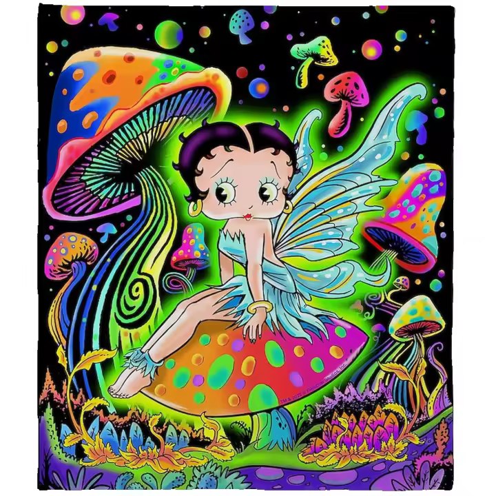 Betty Boop Mushroom Fai manta de felpa súper suave - 1
