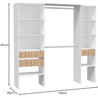 Nute y Blanco Vestido con Cajones. Medidas: 190 cm Ancho x 187 cm Alto x 40 cm Fondo - details 2