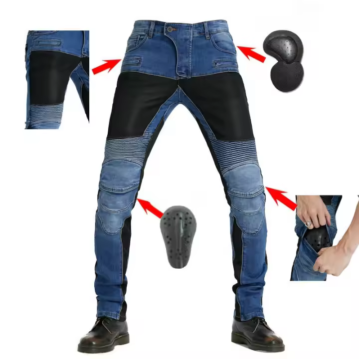 Vaqueros de moto, equipo de locomotora anticaída para hombre, pantalones de carreras, malla de verano - 1