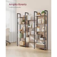 Estantería de Almacenamiento, con 14 Estantes, Marco de Metal, para Sala de Estar, Estudio, Oficina, Estilo Industrial, 24 x 158 x 166 cm, Marrón Rústico y Negro - details 21
