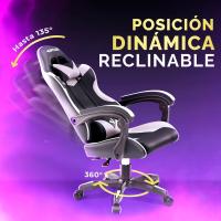 Silla de Juegos Profesional con Masajeador Ergonómica de Oficina con Altura Ajustable y Respaldar Rebotable - details 24