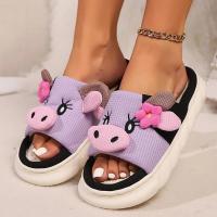 Zapatillas de mujer de lino con suela gruesa de vaca, cómodas zapatillas de algodón para el hogar, con tacón plano, antideslizantes, para interior, invierno, 2024 - details 5
