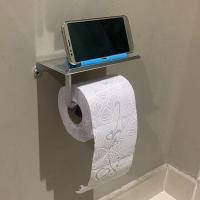 Soporte de papel higiénico de aleación de aluminio, estante con bandeja, accesorios de baño, colgante de pared para cocina, portarrollos de papel higiénico sin perforaciones - details 5
