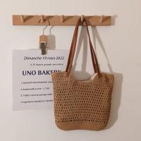 Bolso tejido de hilo de algodón ahuecado a la moda, bolso de mano, bolso de playa, bolso de playa, bolso de cubo de estilo bohemio, bolso de hombro hueco para niñas - details 7