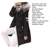 Moda mujer invierno algodón abrigo Parka grueso acolchado relleno con capucha longitud media cálido Zip Up Slim señora abajo abrigo largo - details 17