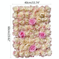Panel de pared de flores de seda Artificial, decoración de fondo de fiesta de boda, Rosa Floral, aprox., 6 piezas Flor romántica para pared, 60x40cm/23,62x15,75 pulgadas - details 8