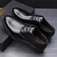 High Quality Formal Leather Men Dress Shoes Breathable Mens Casual Shoes Italian Luxury Brand Lace-Up Non-slip Men Driving Shoes - details 11