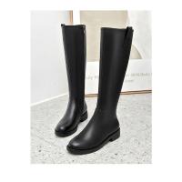 Nuevas Botas De Cuero De Terciopelo De Otoño E Invierno Para Mujer, Botas Elásticas, Botas Planas - details 9