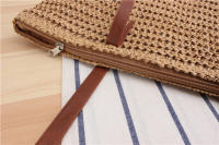 Bolso de un hombro de hierba para mujer, tejido japonés y coreano, Simple, Color sólido, ocio, vacaciones, diario, nuevo - details 5