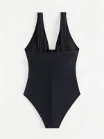 Bañador de una pieza con cuello en V para mujer, Monokini Sexy, traje de baño de playa sin espalda, novedad de verano - details 2