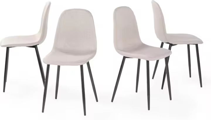 Juego de 4 sillas de comedor con asiento y respaldo suaves, con patas de metal macizo, para sala de estar, dormitorio, cocina o comedor, ante marrón - 1