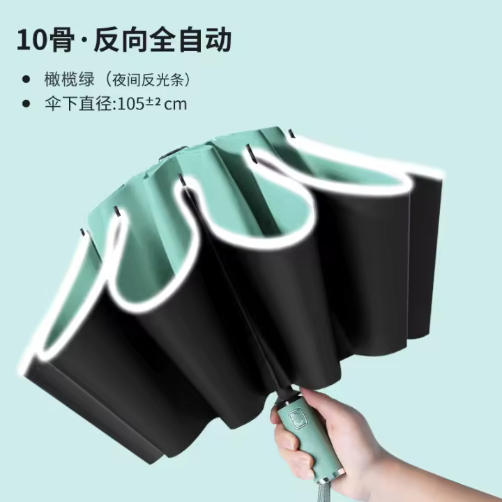 Paraguas Automático Plegable Resistente al Viento, Diseño de Plegado Inversa, Abre y Ciera Automáticamente, Ligero y Robusto, Golf, Para Adultos, Hombres y Mujeres - 1
