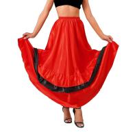Faldas Flamenco española mujer, falda larga con volantes grandes, tre salón latino para danza del vientre, actuación de 360 - details 34
