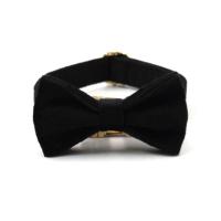 Arnés terciopelo negro, perro duradero personalizado alta calidad con hebillas Metal dorado, Collar y correa para mascotas de - details 4