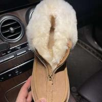 Nuevas botas de nieve con entresuela integrada de piel con plataforma y cremallera frontal para mujer - details 9
