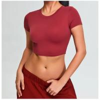 Camiseta corta de manga corta para mujer, camiseta de yoga, camiseta de entrenamiento físico - details 10