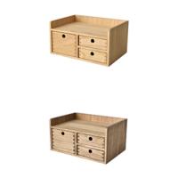 Cajas de Madera para Cajones Cajones Planos para Archivos Almacenamiento con Estilo Amarillo-Marrón - details 12