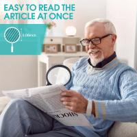 Large Handheld Magnifying Glass with 5X 15X Magnification and 4 LED Lights - Ideal for Elderly Reading, Inspecting,and Exploring - details 0