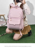 Mochilas versátiles de color sólido de gran capacidad para hombres y mujeres, mochilas casuales y sencillas para parejas - details 4