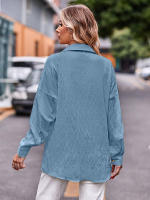 Blusa lisa de manga larga para mujer, camisa elegante con cuello vuelto, moda informal de oficina, nueva para primavera y otoño 2023 - details 12