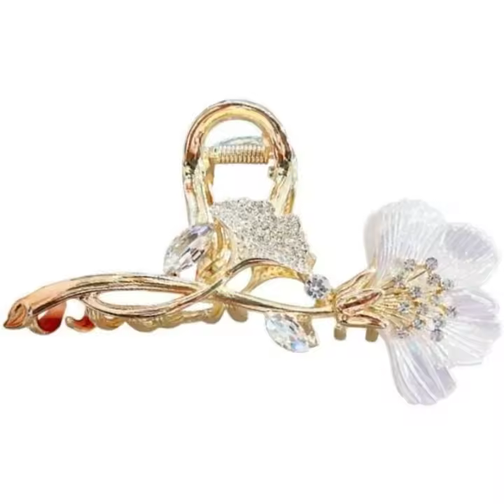 Pinzas de garra de pelo de flor - Elegantes pinzas de pelo de flor grandes - Tipo de metal - 1