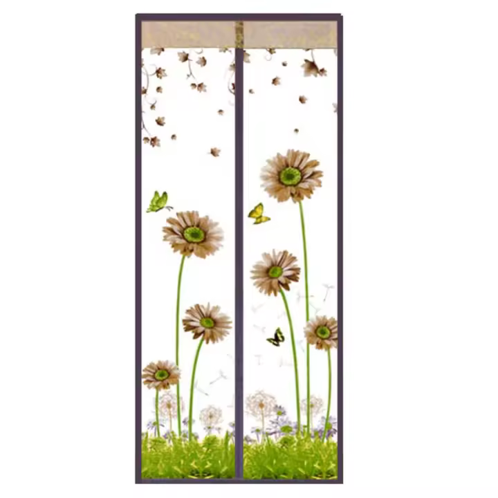 Flor mariposa verano ventana magnética puerta Anti mosquitos malla red cortina - 1