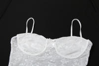 BUNO-Conjunto de 2 piezas de encaje de gato extraño para mujer, camisola de retazos de líneas oscuras con flores de Jacquard y parte inferior de encaje de pierna recta, traje a juego - details 14