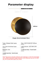 Lámpara de pared moderna nórdica TOMAX - Diseño redondo Eclipse para dormitorio, sala de estar y pasillo |   Iluminación ambiental artística con garantía de 1 año - details 10