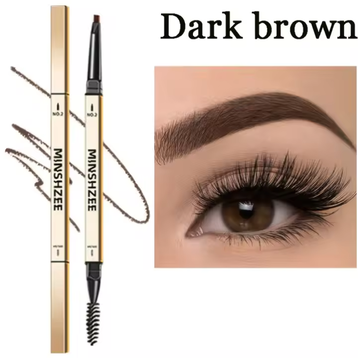 Pluma de Cejas Mate Impermeable Doble Cabeza para Ojos Lasting Marrón Sin Manchas - 1