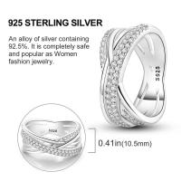 Anillo de plata de ley con circonita cúbica y cielo estrellado geométrico - details 20