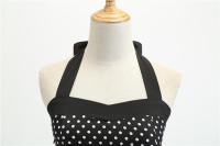 Vintage Women Summer Polka Dot Print Halter Party Dresses - details 40