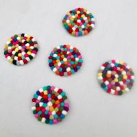 Posavasos de bola de fieltro redondo, almohadilla de aislamiento de lana hecha a mano, estera de copa pequeña, 5 piezas, 4 pulgadas - details 2