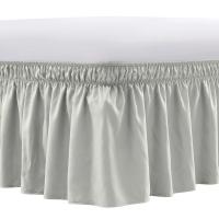 Falda de cama elástica con volantes, cubierta suave y cómoda, resistente a la decoloración, Protector de cama sin superficie - details 7