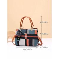 Bolso con patrón a cuadros, bolso cruzado decorativo de moda, cartera con asa de trabajo para mujer, mochila de lujo de alta gama - details 5