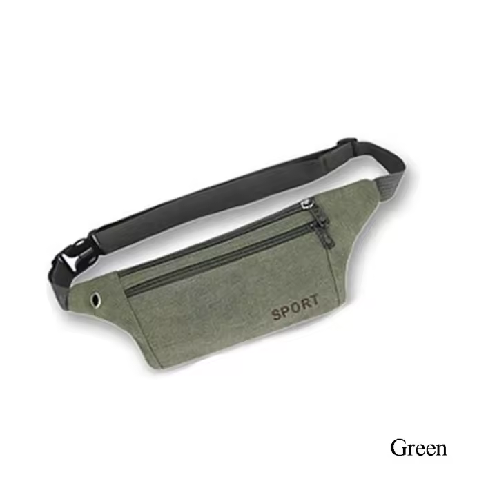 Riñonera informal con múltiples bolsillos para hombre y mujer, bolsa de lona para deportes al aire libre, correr, 1 unidad - 1