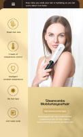 Peine de pelo liso a vapor, cuidado hidratante del cabello, férula de vapor Natural antiencrespamiento, herramienta alisadora de cabello ligera con agua, hidratante - details 1