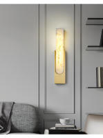 Lámpara de pared de mármol larga moderna con LED, Fondo de dormitorio, pasillo, sala de estar, lámpara de mesita de noche, 110V, 220V - details 5