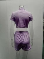Conjunto de Pantalones Cortos Delgados de Moda Verano 2024 Top Corto Ajustado de Color Sólido y Shorts Estilo Callejero para Mujeres - details 9
