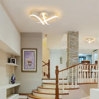 Goeco Lámpara de Techo LED 20W Plafón Moderno Curva 2500LM 3000K Luz Blanca Caliente para Sala de Estar Dormitorio Hogar 220V Eficiencia de Energía Iluminación Decorativa Montaje Semi-sueyo - details 3