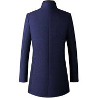 Chaqueta de hombre de color sólido de negocios de lana con un solo pecho y cuello levantado largo por debajo de la rodilla nuevo artículo Otoño/Invierno 2024 - details 3