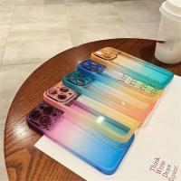 Funda de teléfono transparente de arcoíris degradado de lujo para iPhone 16 Pro Max 15 14 13 12 11 X XR XS Plus cubierta protectora de cámara a prueba de golpes - details 2