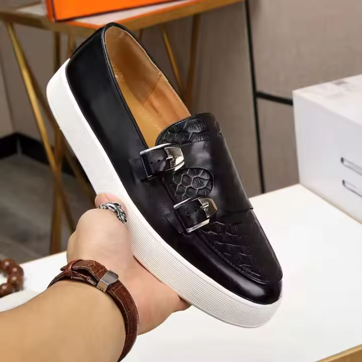 Otoño nuevas de cuero antideslizantes zapatos sociales, moda versátil de estilista británico, zapatos formales de boda Oxford para hombres - 1