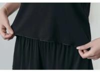 Conjunto informal de mujer, ropa de dormir, pantalón corto, ropa de dormir con tirantes finos, negro L XL XXL, suave y flexible - details 9